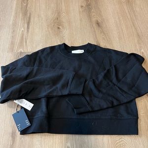 Wilfred Free Ally Black Cropped Sweater Crew Nexk